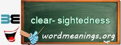 WordMeaning blackboard for clear-sightedness